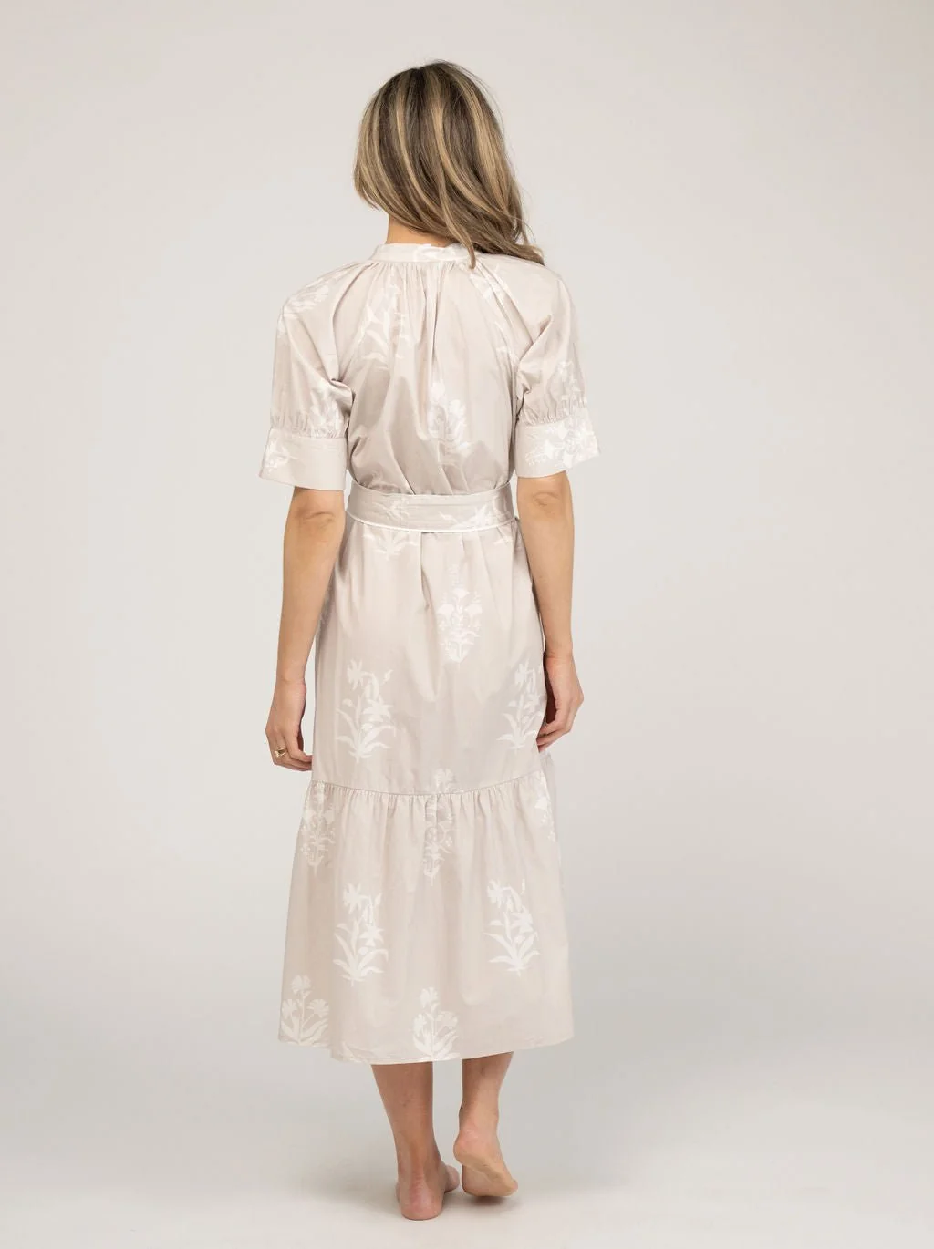 The Jane Midi Dress | Beige Jaipur Floral - Image 5