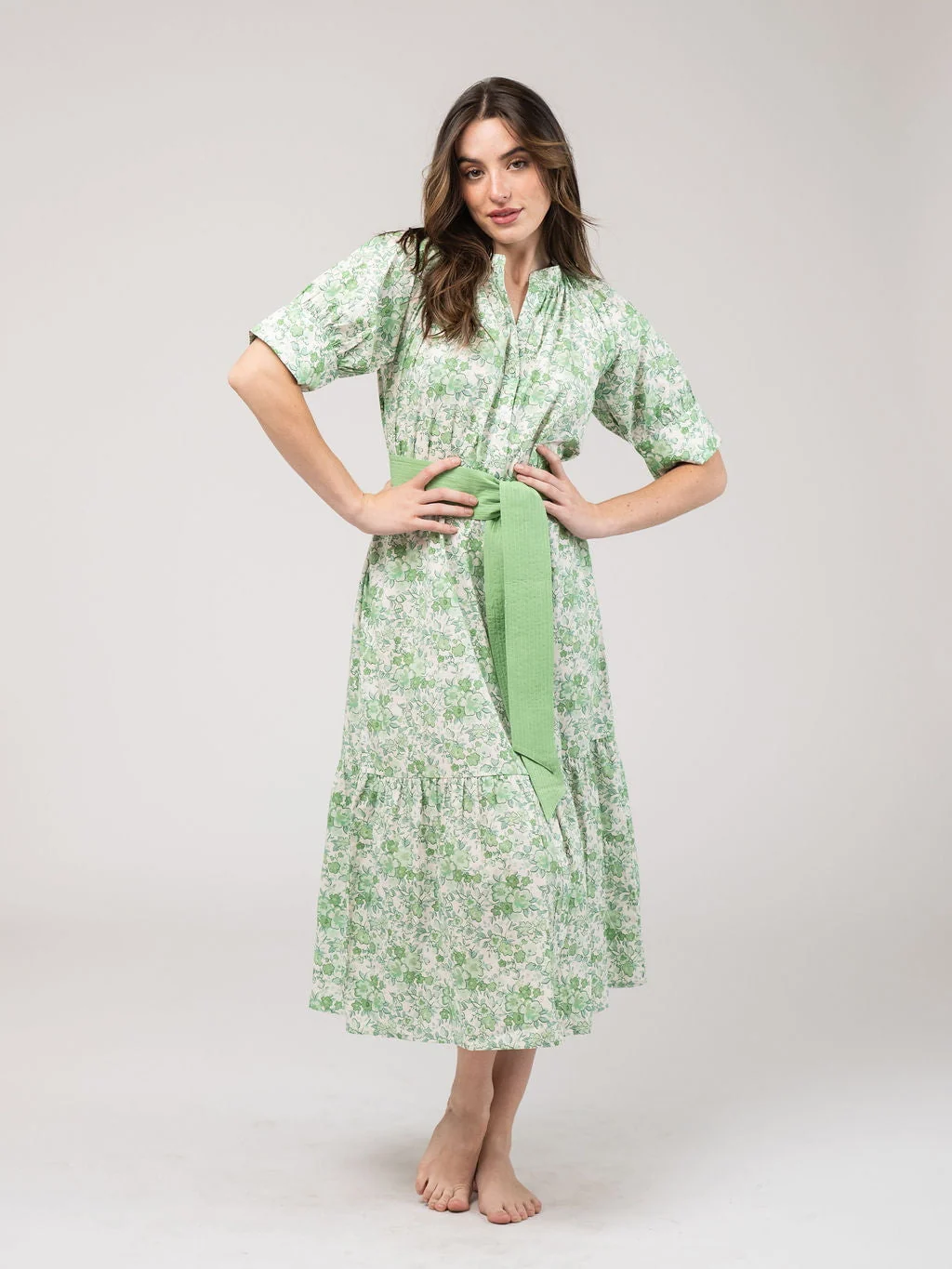 The Jane Midi Dress | Green Garden