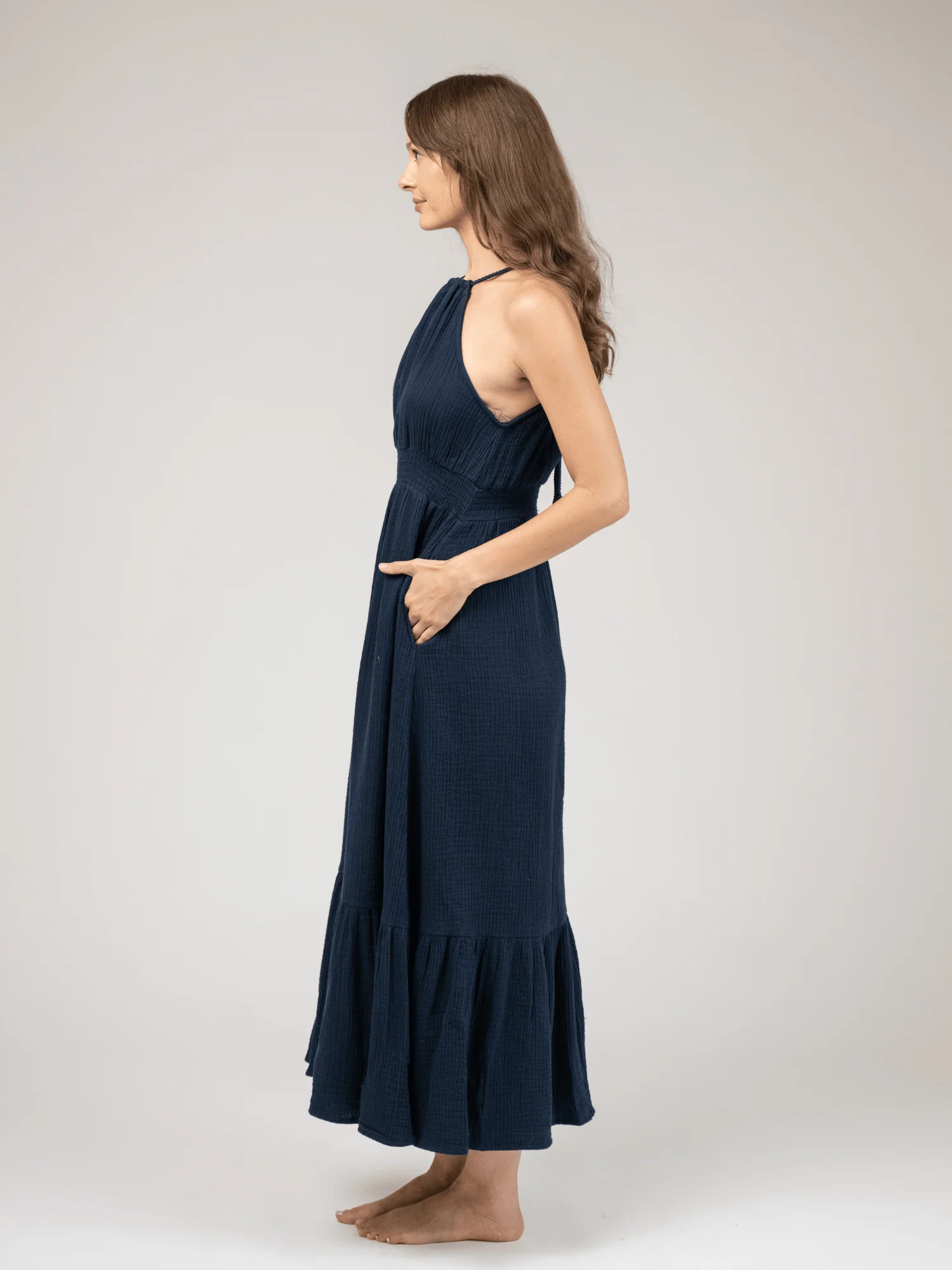 The Jenna Dress | Navy Gauze - Image 3