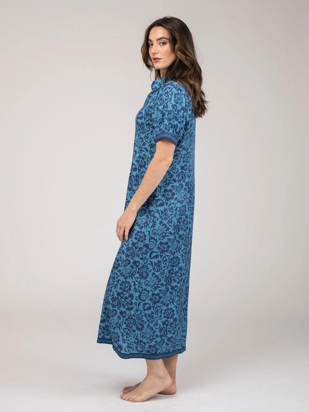 The Kris Dress | Navy Flore - Image 2