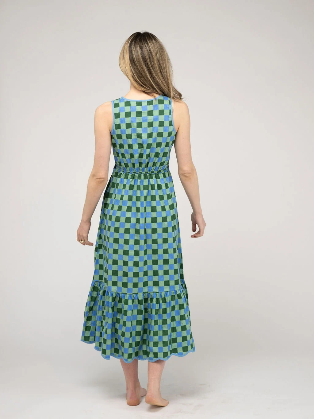 The Lina Dress | Green Check Block - Image 4