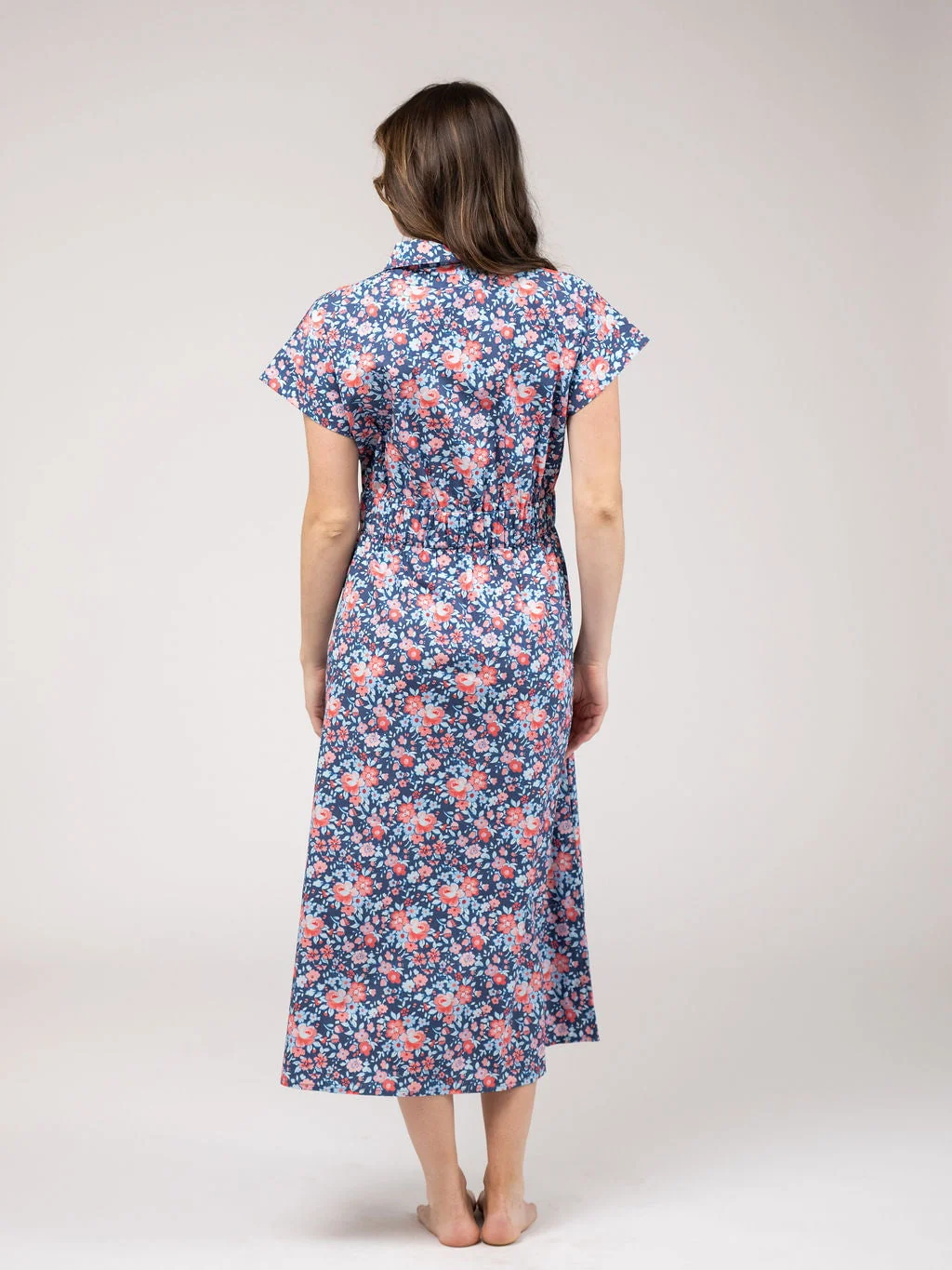 The Lisa Dress | Navy Garden - Image 4
