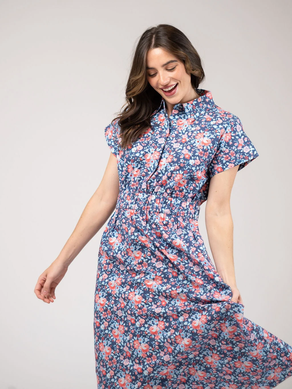 The Lisa Dress | Navy Garden - Image 5