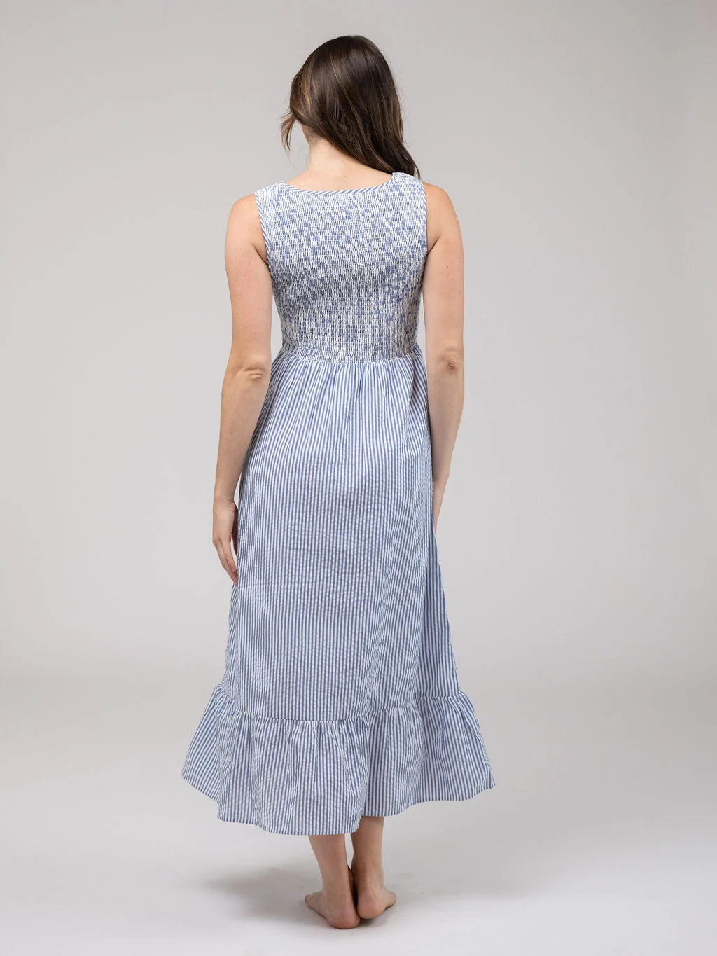 The Margot Dress | Navy Stripe Seersucker - Image 5