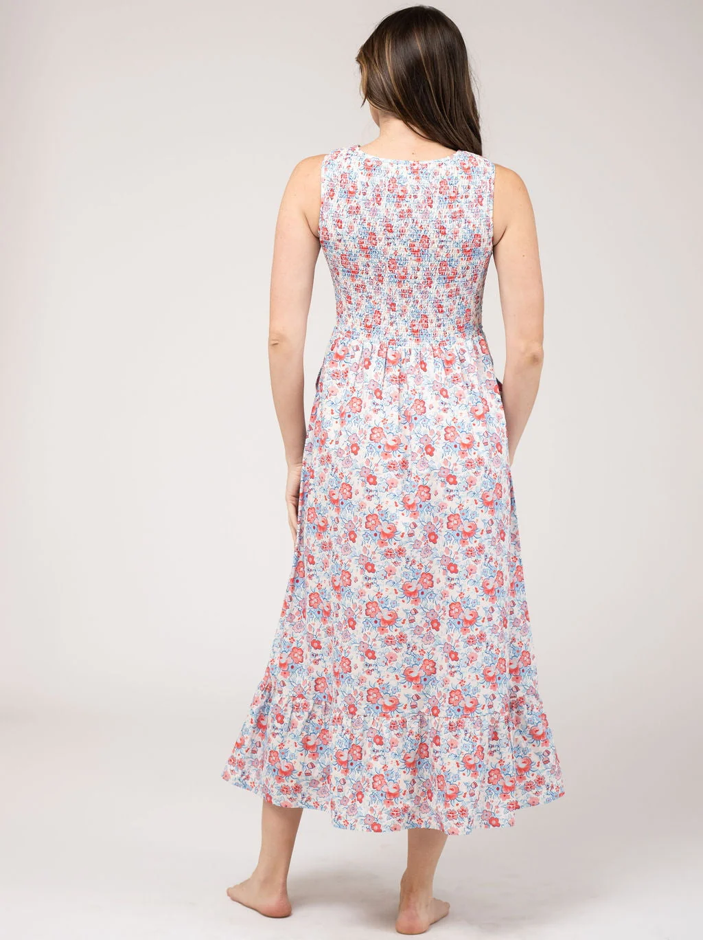 The Margot Dress | Pink & Blue Garden - Image 4