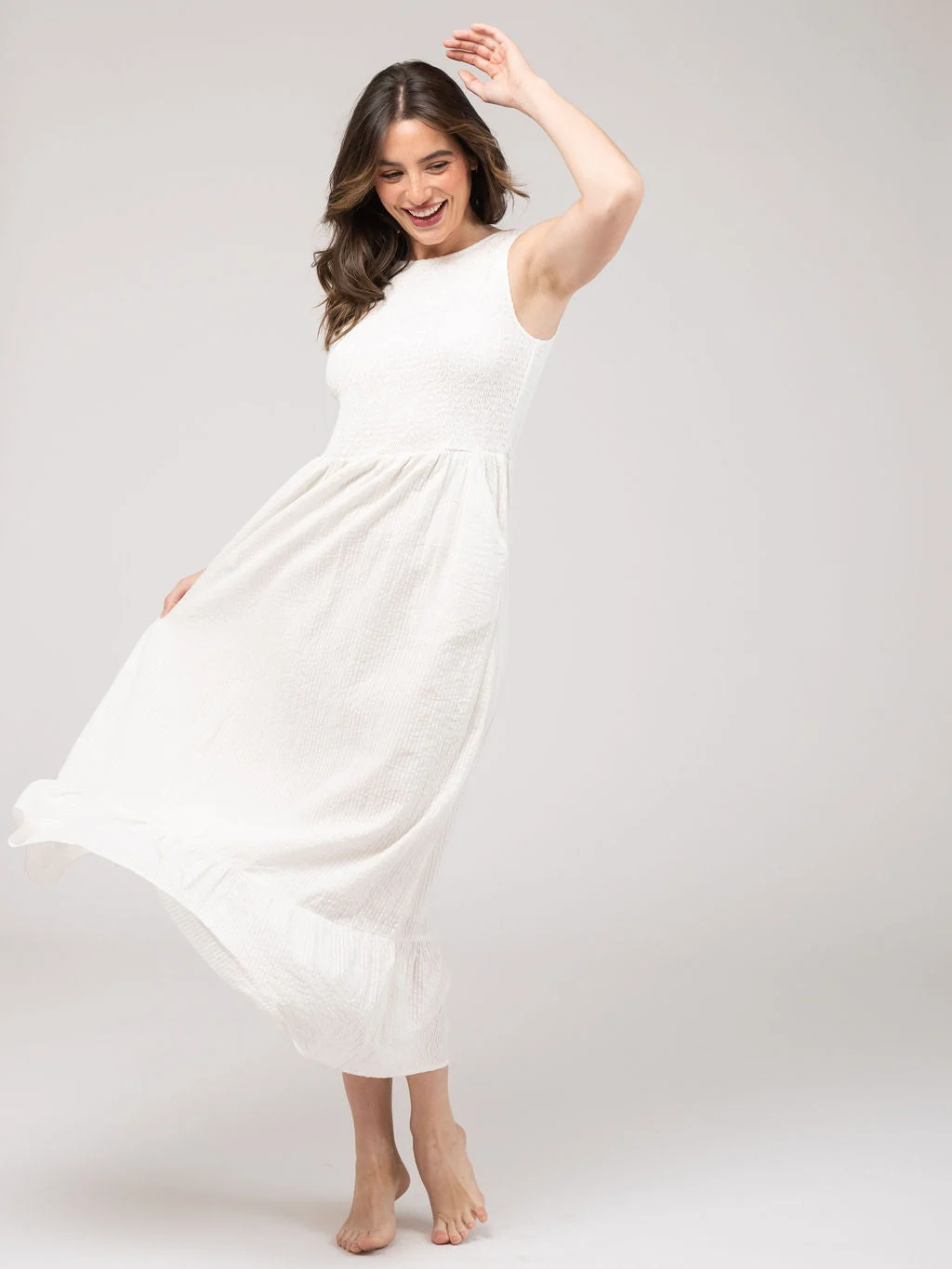 The Margot Dress | White Seersucker - Image 4
