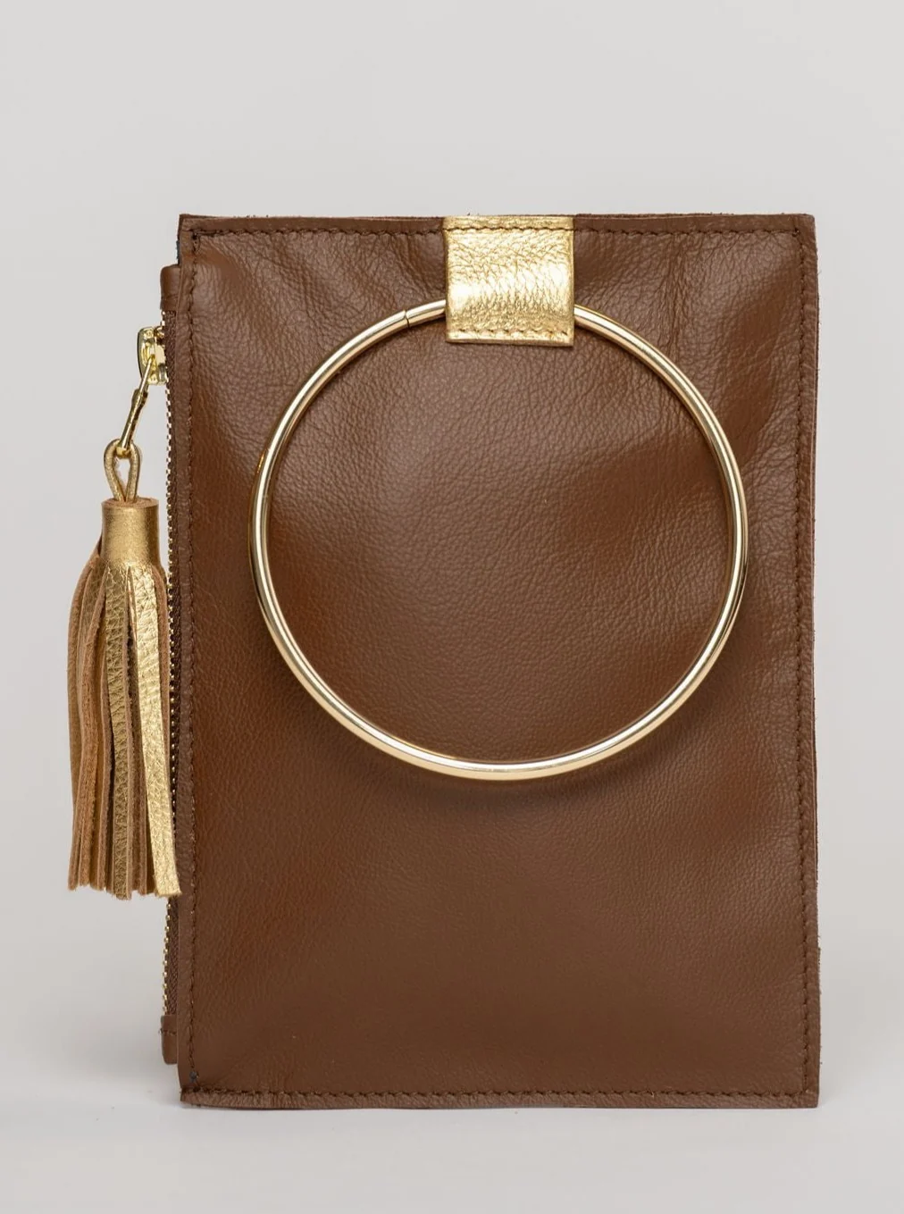 The Metal Ring Wristlet | Chocolate