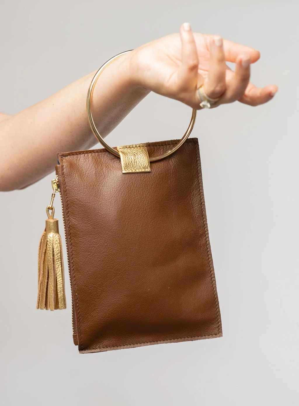 The Metal Ring Wristlet | Chocolate - Image 2