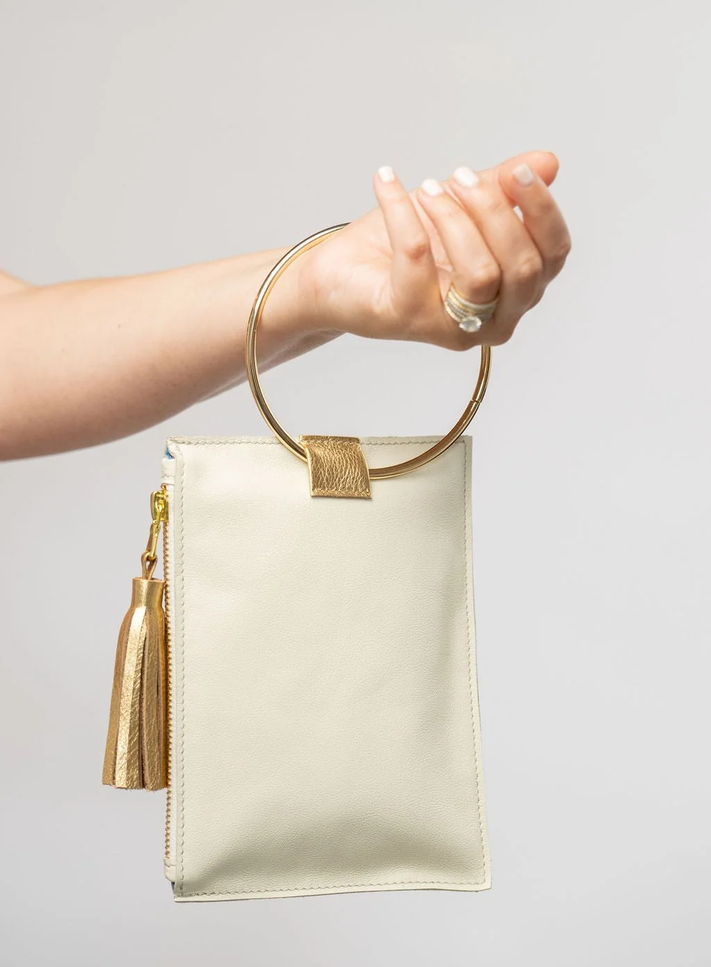 The Metal Ring Wristlet | Ivory - Image 2