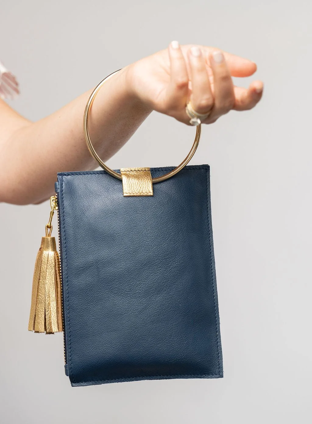 The Metal Ring Wristlet | Navy - Image 2