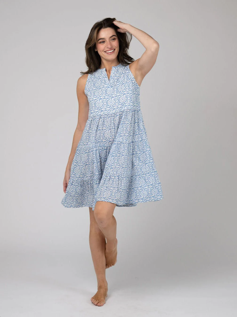 The Newport Mini Dress | Blue Daisy