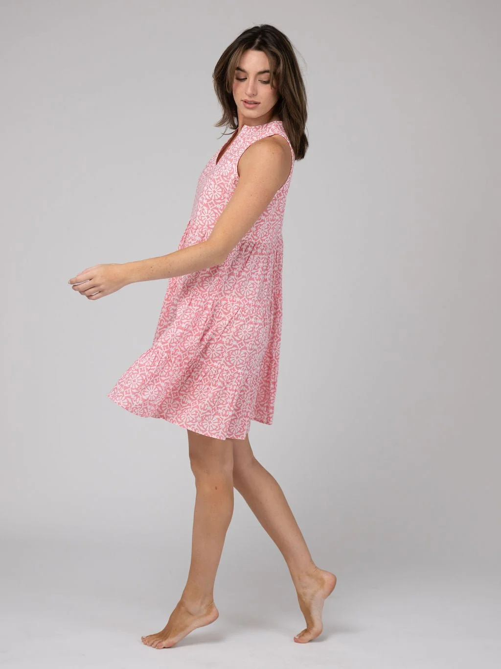The Newport Mini Dress | Pink Daisy - Image 4