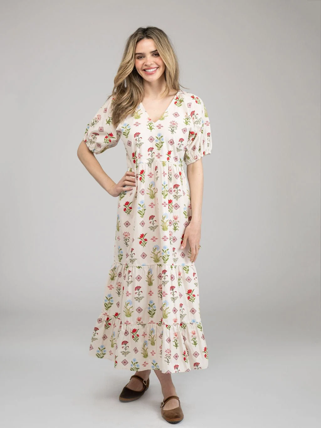 The Poppy Dress | Ivory Buti Flower