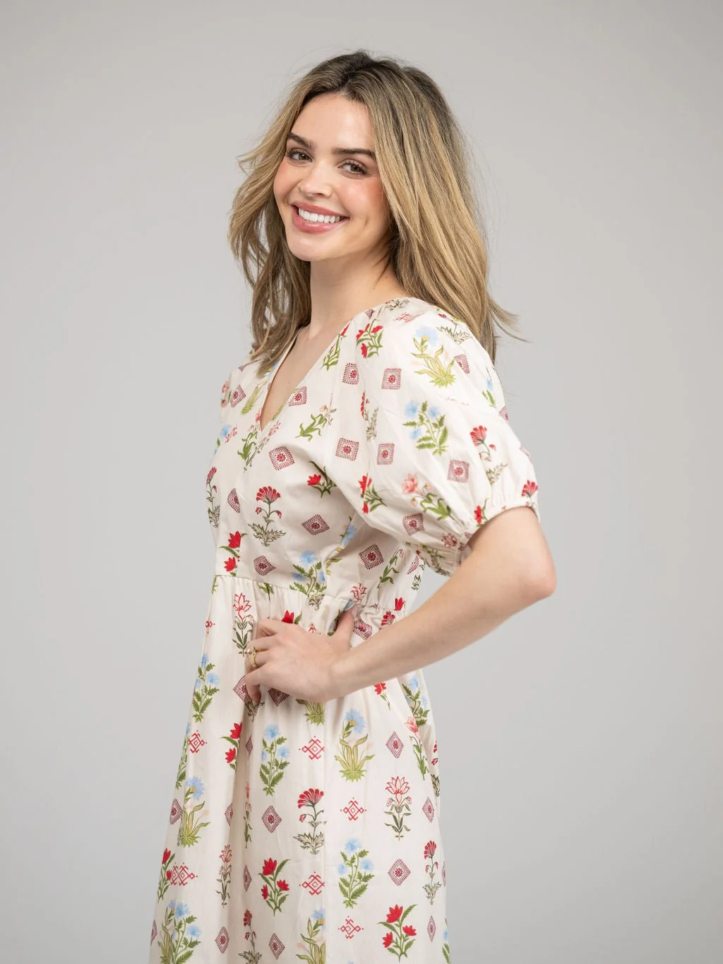 The Poppy Dress | Ivory Buti Flower - Image 6
