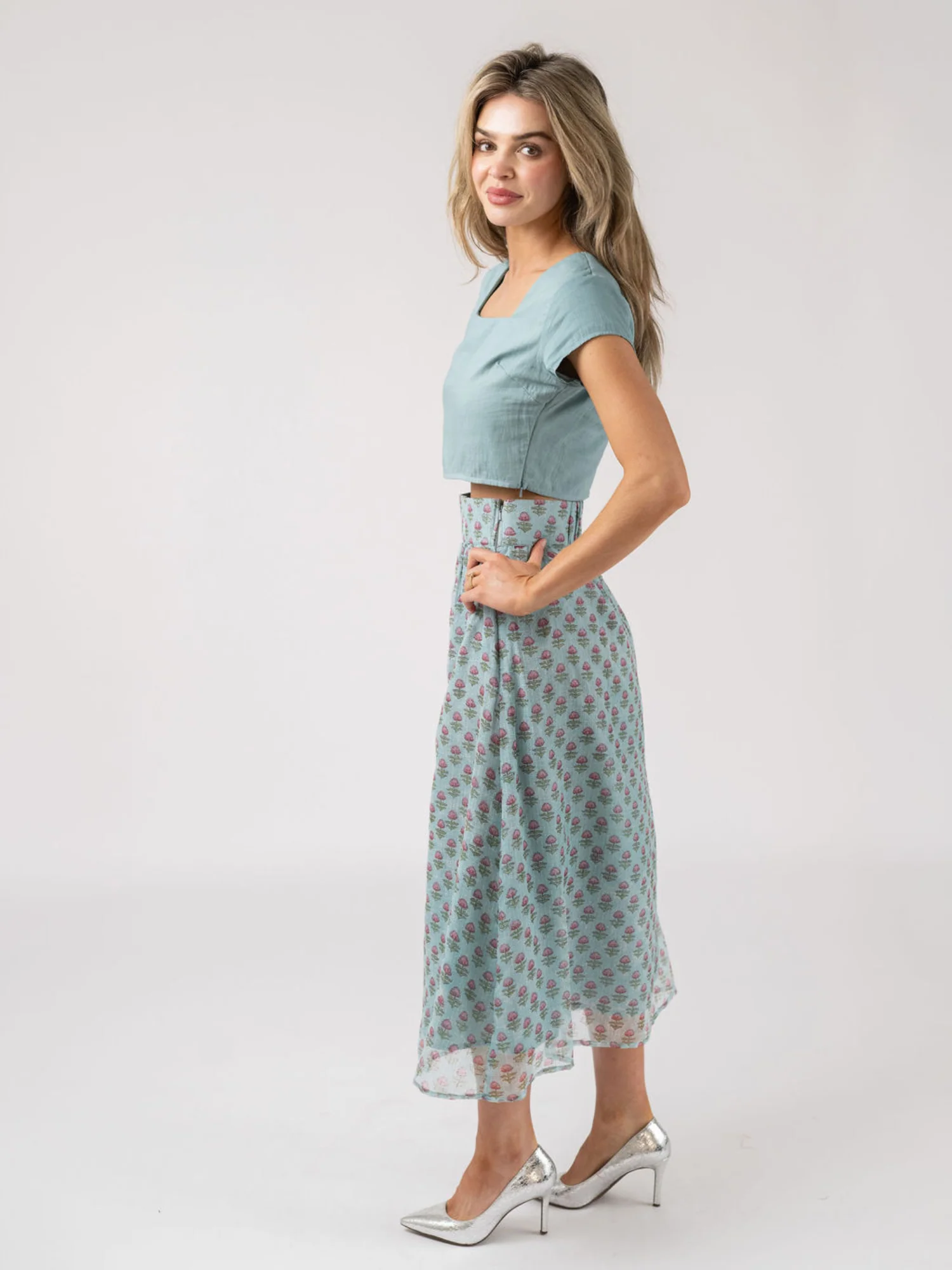 The Nan Top in Dusty Blue - Image 2
