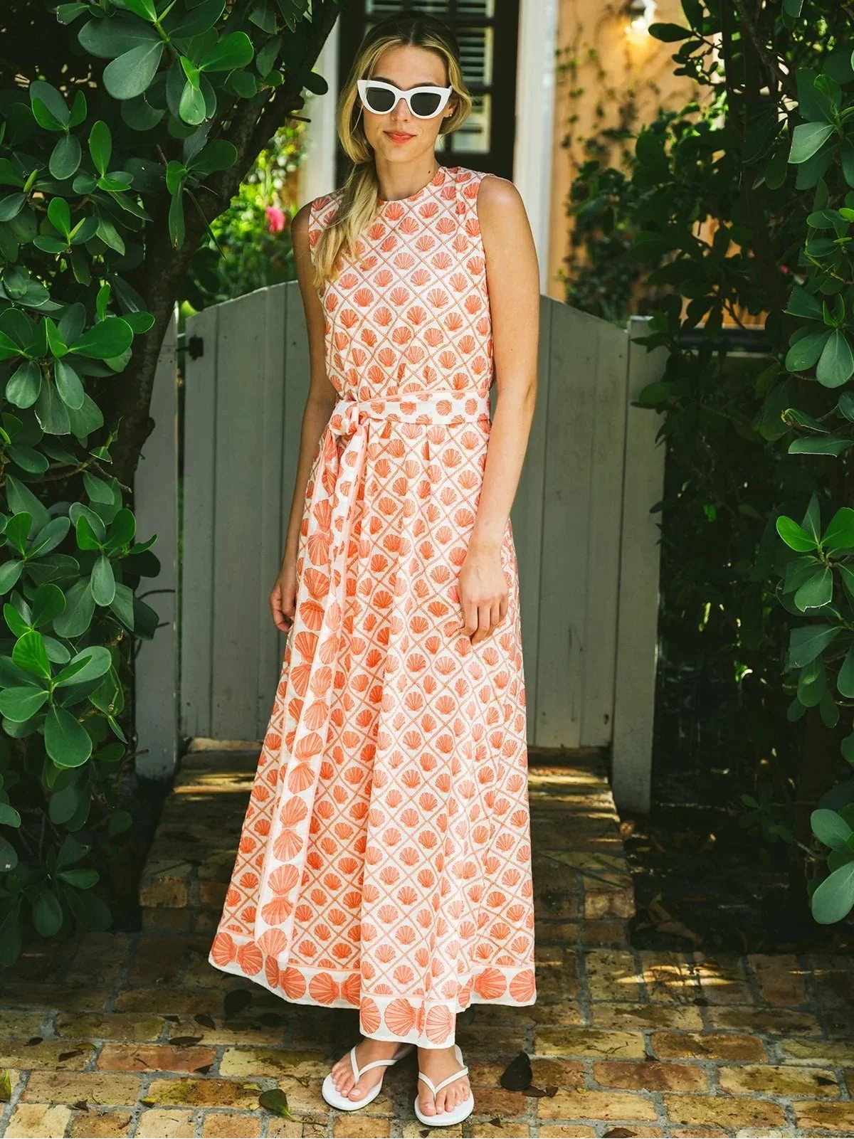 Tibi Dress | Pink / Coral Scallop