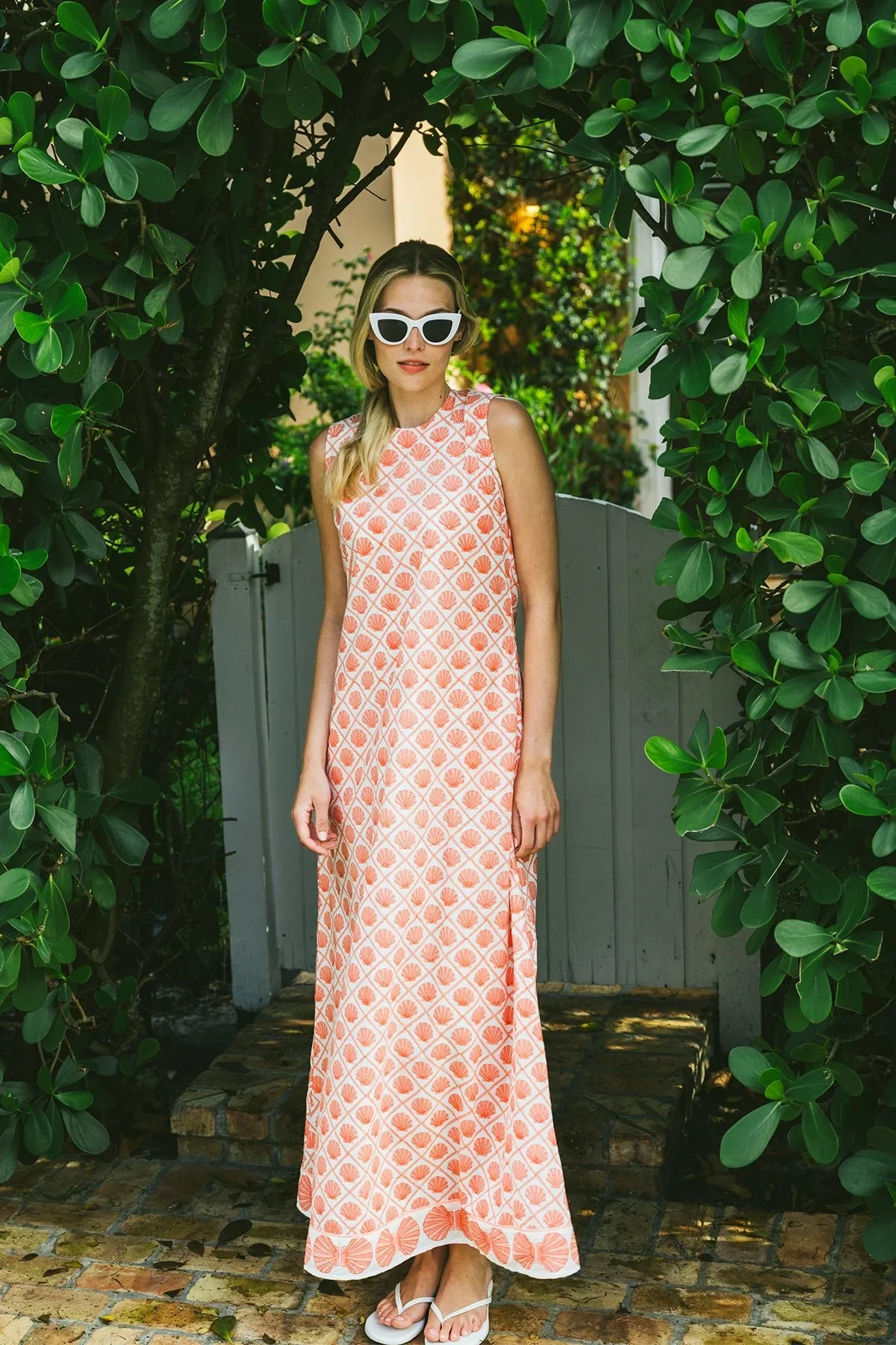 Tibi Dress | Pink / Coral Scallop - Image 4