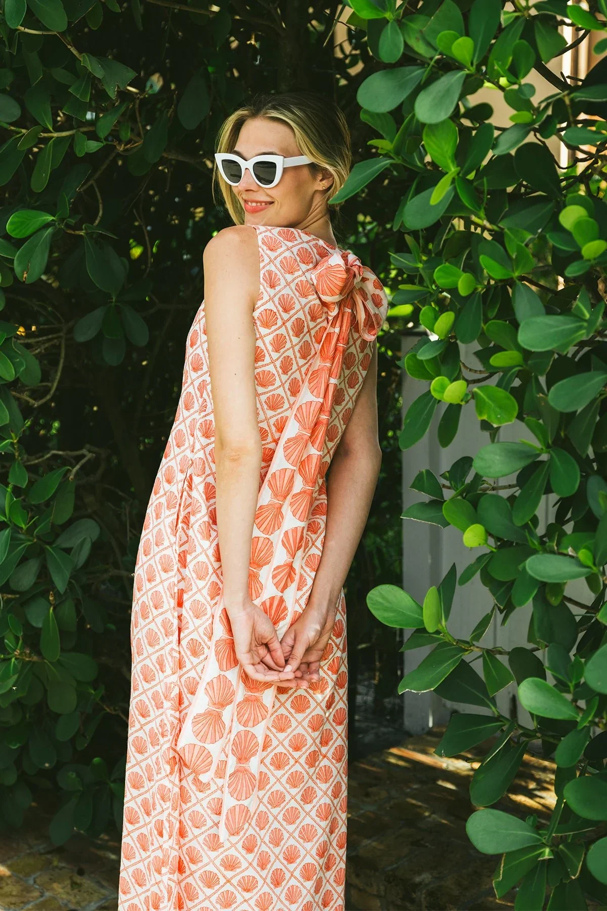 Tibi Dress | Pink / Coral Scallop - Image 5