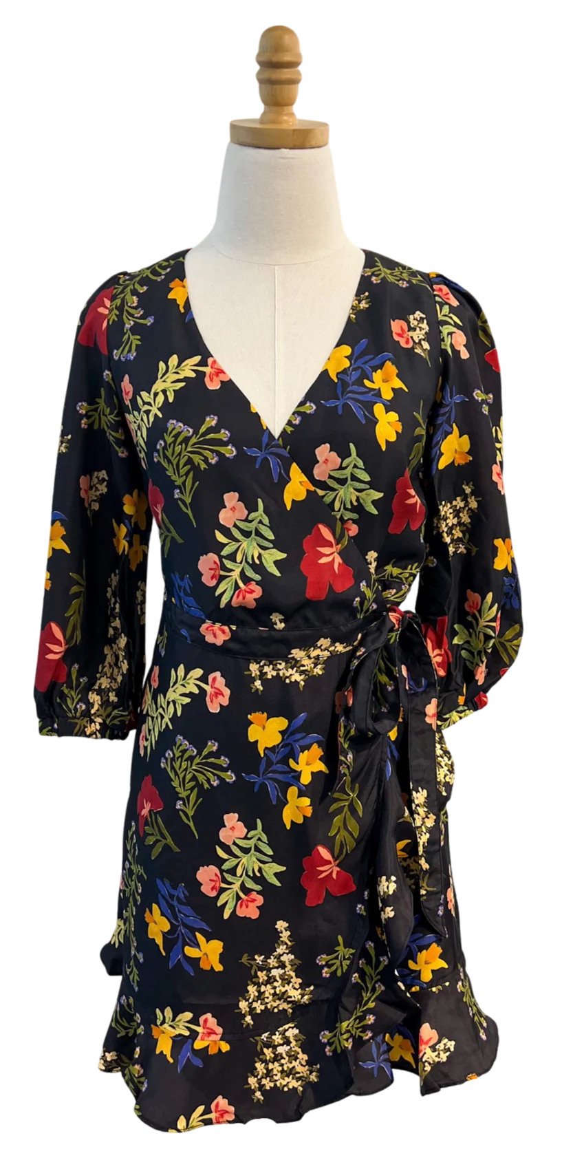 Sabrina Mini Dress in Black Floral - Image 3