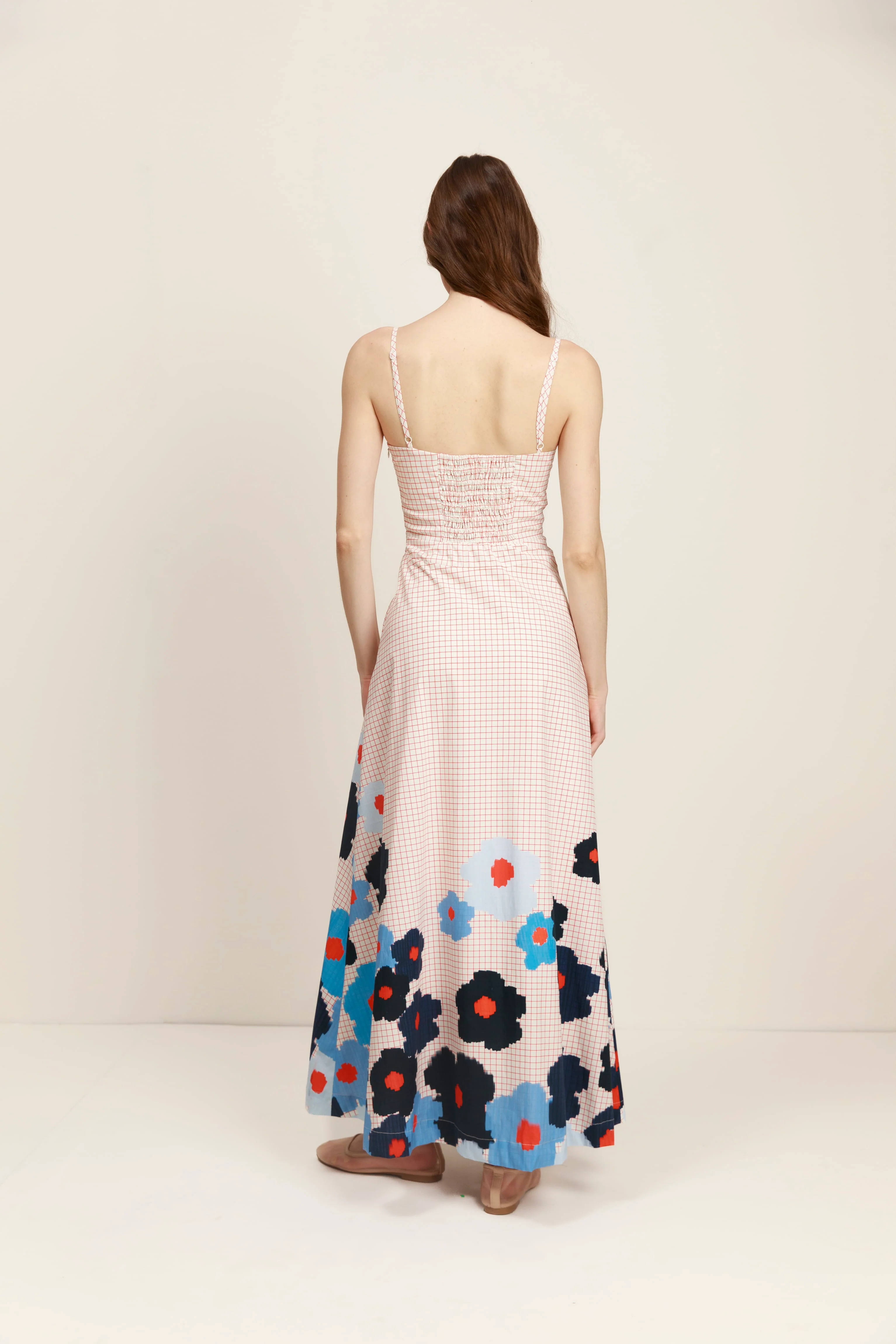 Valentina Midi Dress in Blue Red - Image 2