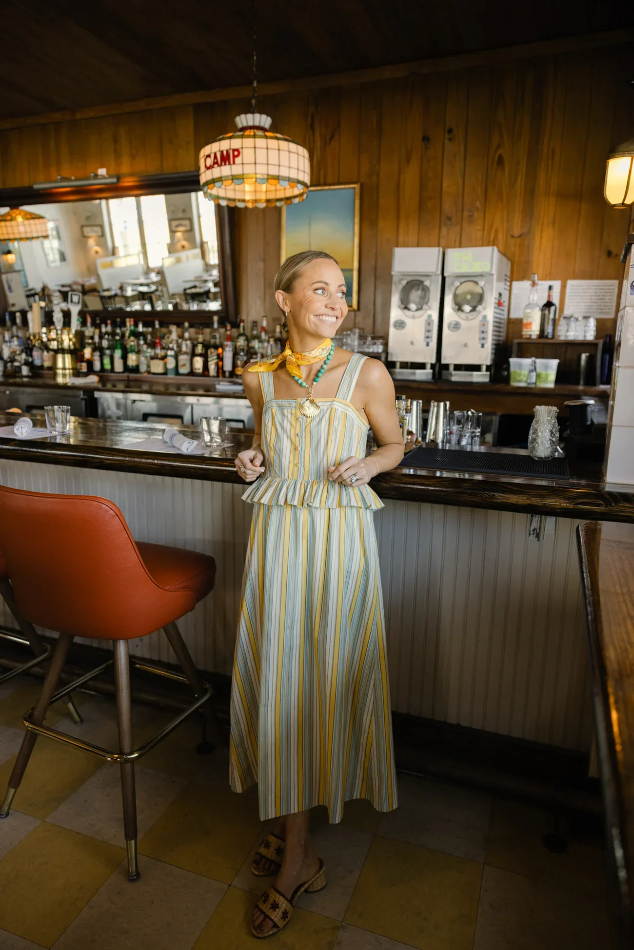 Wesley Dress in Charleston Sunset Stripe - Image 3
