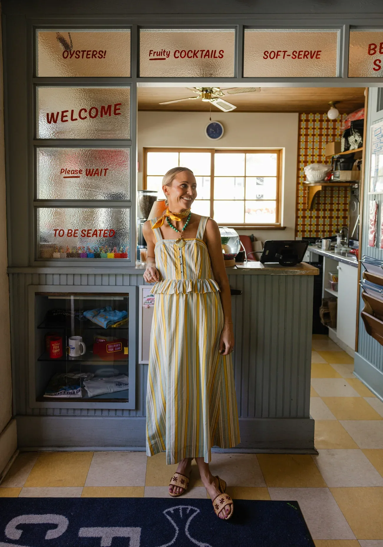 Wesley Dress in Charleston Sunset Stripe - Image 4