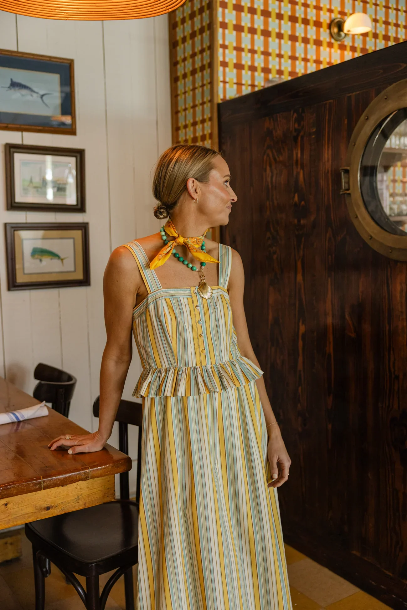 Wesley Dress in Charleston Sunset Stripe - Image 5